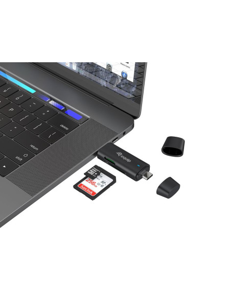 Equip 245462 lettore di schede USB 3.2 Gen 1 (3.1 Gen 1) Type-A/Type-C Nero