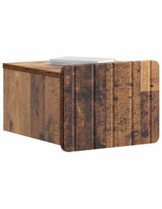 Mobiletto da notte a muro Legno antico 33 x 34,5 x 24 cm 2
