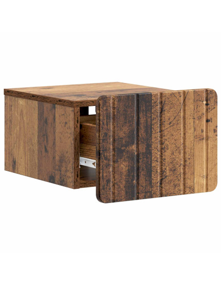 Mobiletto da notte a muro Legno antico 33 x 34,5 x 24 cm