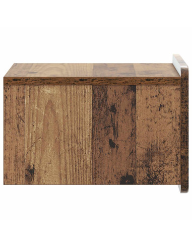 Mobiletto da notte a muro Legno antico 33 x 34,5 x 24 cm