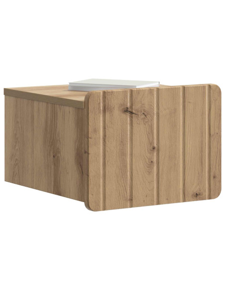 Mobiletto da notte a muro con cassetto 2 pcs Rovere Artigianale