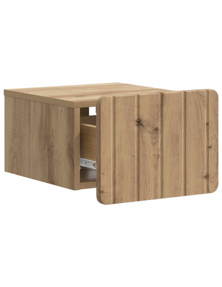 Mobiletto da notte a muro con cassetto 2 pcs Rovere Artigianale