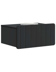 Mobiletto da notte a muro con cassetto Nero 49 x 34,5 x 24 cm 2