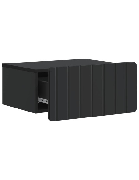 Mobiletto da notte a muro 2 pcs Nero 49 x 34,5 x 24 cm