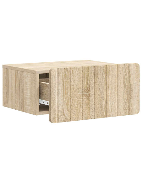 Mobiletto da notte a muro Rovere Sonoma 49 x 34,5 x 24 cm