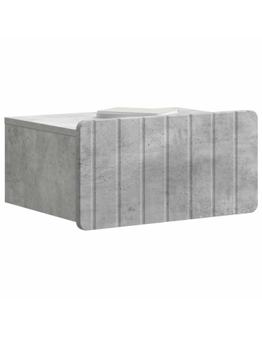 Mobiletto da notte a muro Grigio Cemento 49 x 34,5 x 24 cm