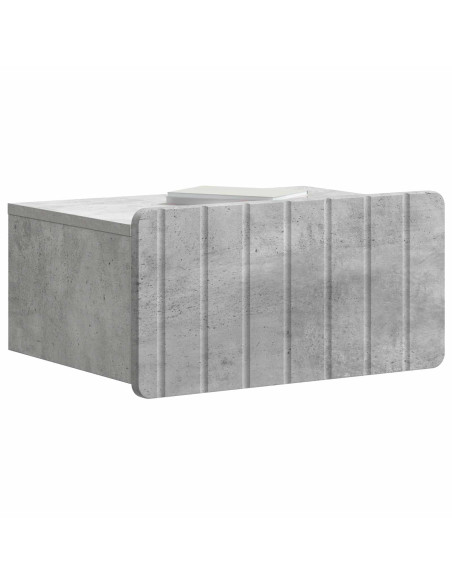 Mobiletto da notte a muro Grigio Cemento 49 x 34,5 x 24 cm