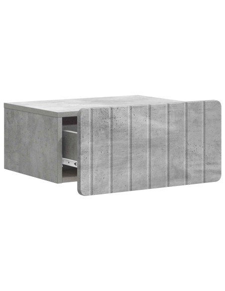 Mobiletto da notte a muro Grigio Cemento 49 x 34,5 x 24 cm