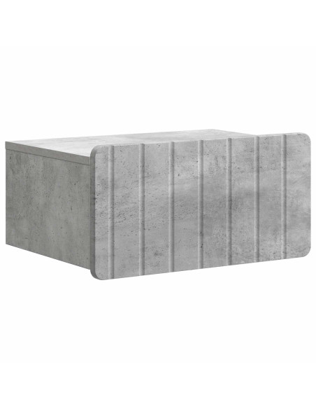 Mobiletto da notte a muro con cassetto 2 pcs Grigio Cemento