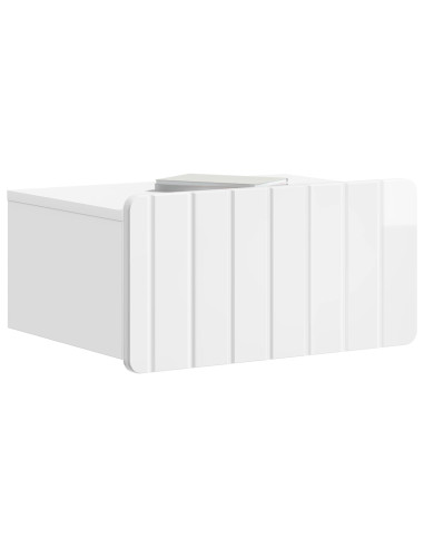 Mobiletto da notte a muro Bianco Lucido 49 x 34,5 x 24 cm