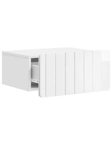 Mobiletto da notte a muro Bianco Lucido 49 x 34,5 x 24 cm