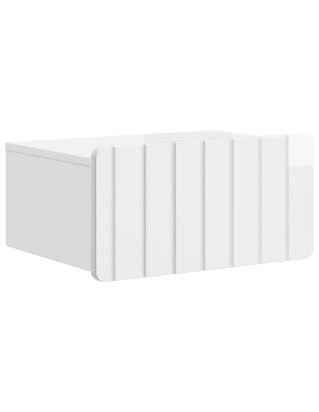 Mobiletto da notte a muro 2 pcs Bianco Lucido 49 x 34,5 x 24 cm