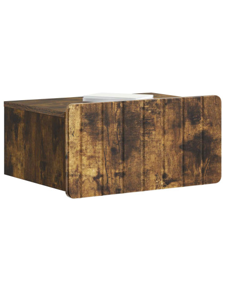 Mobiletto da notte a muro 2 pcs Rovere Fumo 49 x 34,5 x 24 cm