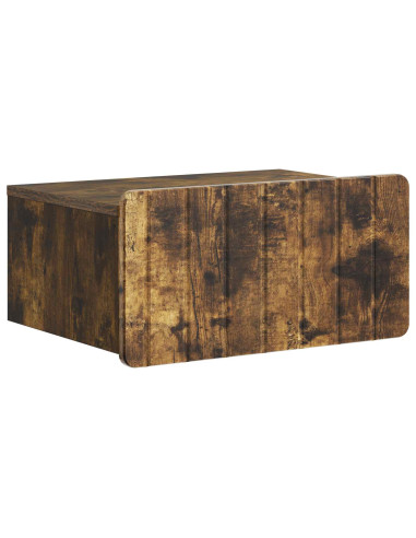 Mobiletto da notte a muro 2 pcs Rovere Fumo 49 x 34,5 x 24 cm