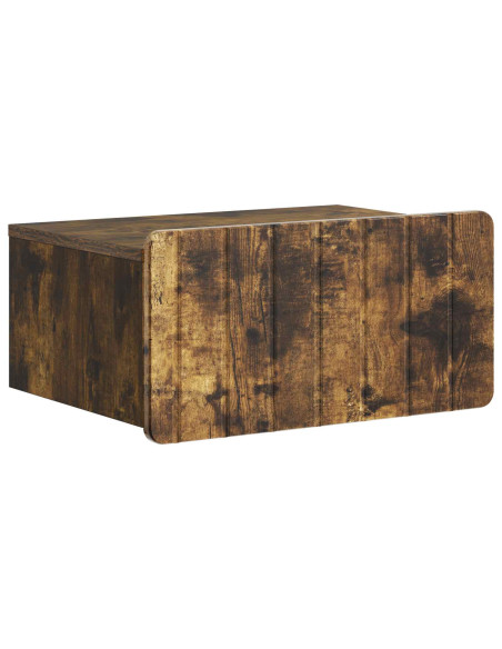 Mobiletto da notte a muro 2 pcs Rovere Fumo 49 x 34,5 x 24 cm