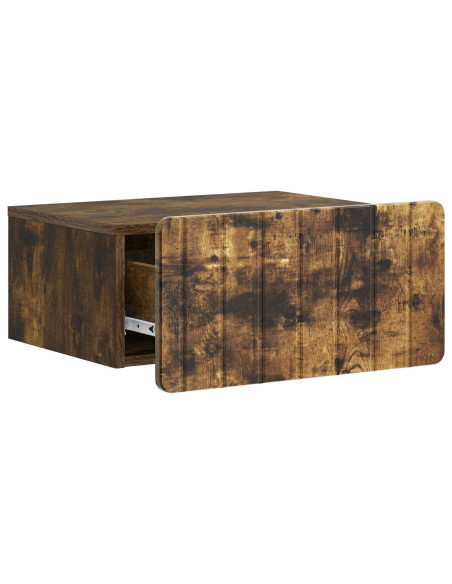 Mobiletto da notte a muro 2 pcs Rovere Fumo 49 x 34,5 x 24 cm