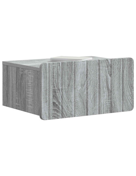 Mobiletto da notte a muro Grigio Sonoma 49 x 34,5 x 24 cm