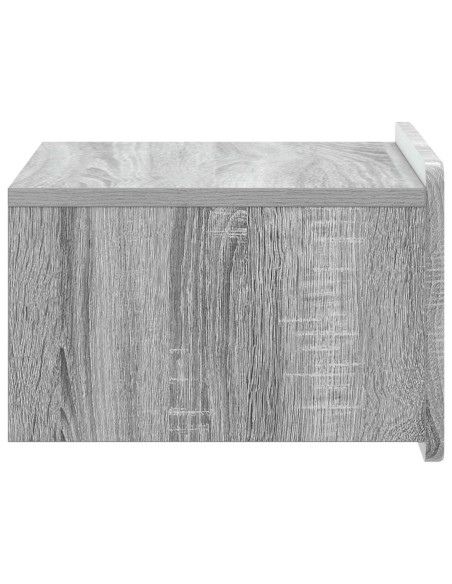 Mobiletto da notte a muro Grigio Sonoma 49 x 34,5 x 24 cm