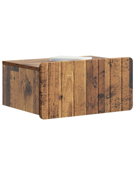 Mobiletto da notte a muro Legno antico 49 x 34,5 x 24 cm