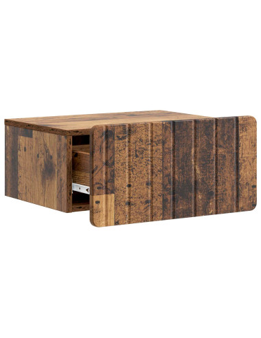 Mobiletto da notte a muro Legno antico 49 x 34,5 x 24 cm