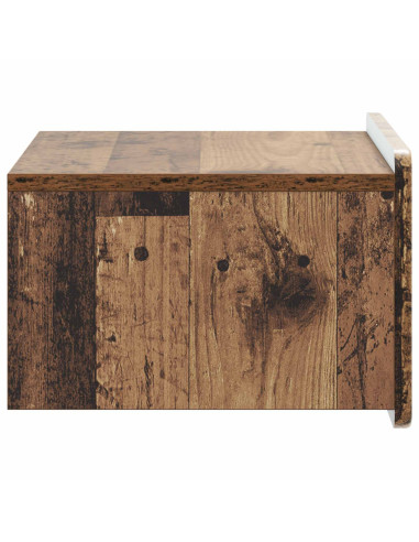Mobiletto da notte a muro Legno antico 49 x 34,5 x 24 cm