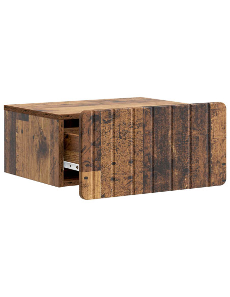 Mobiletto da notte a muro 2 pcs Legno antico 49 x 34,5 x 24 cm