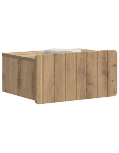 Mobiletto da notte a muro con cassetto 2 pcs Rovere Artigianale 2