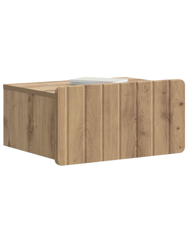 Mobiletto da notte a muro con cassetto 2 pcs Rovere Artigianale
