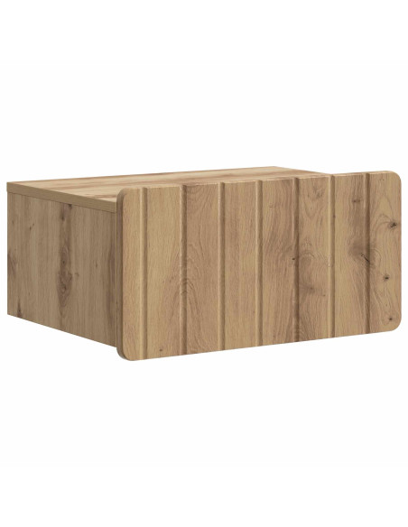 Mobiletto da notte a muro con cassetto 2 pcs Rovere Artigianale