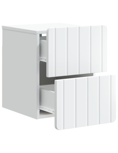 Mobiletto da notte a muro 2 pcs Bianco 33 x 34,5 x 43 cm