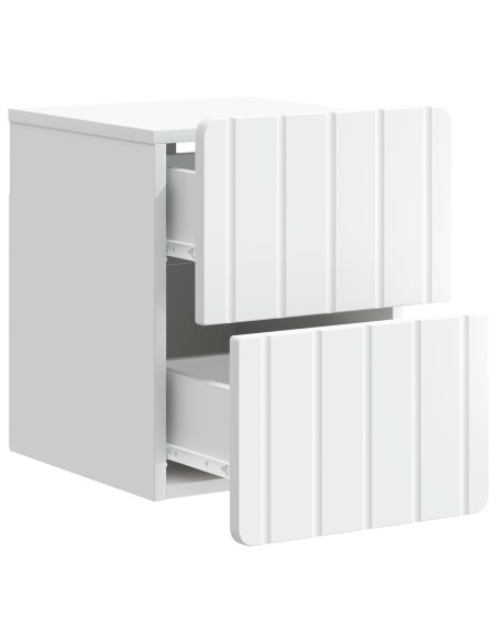 Mobiletto da notte a muro 2 pcs Bianco 33 x 34,5 x 43 cm