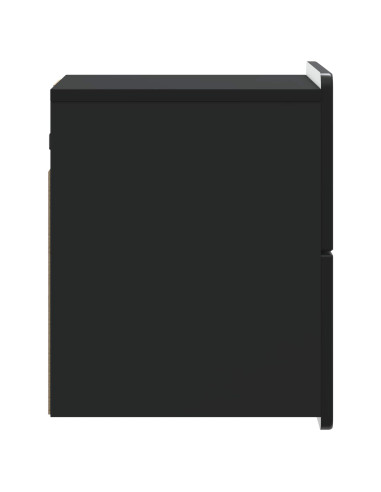 Mobiletto da notte a muro con cassetto Nero 33 x 34,5 x 43 cm