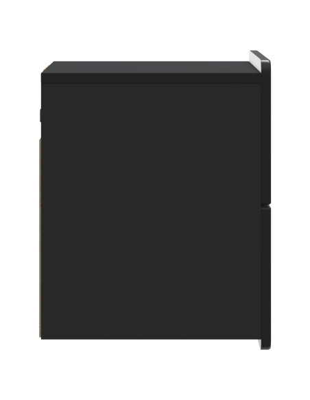 Mobiletto da notte a muro con cassetto Nero 33 x 34,5 x 43 cm