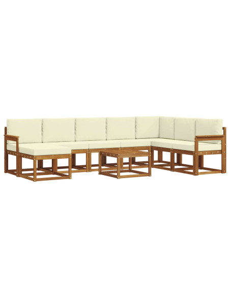 Set di divani con cuscino 9 pcs Naturale e Crema