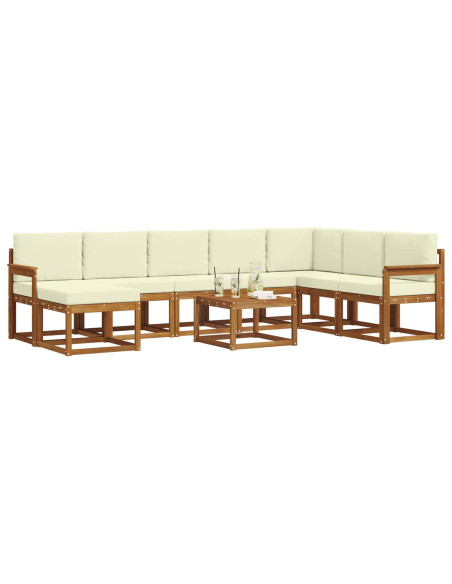 Set di divani con cuscino 9 pcs Naturale e Crema