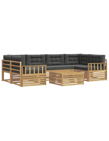 Set di divani da esterno 7 pcs Bianco e Antracite Poliestere
