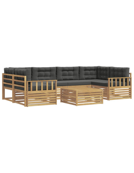 Set di divani da esterno 7 pcs Bianco e Antracite Poliestere