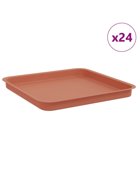 Vassoio Quadrato per Fiori 24 pcs Rosso Mattone
