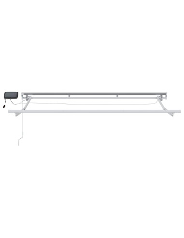 Cornice per Tenda Manuale con LED Marrone 3,5 x 2 m
