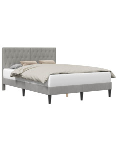 Struttura del letto Grigio Chiaro 120 x 200 cm Velluto 2