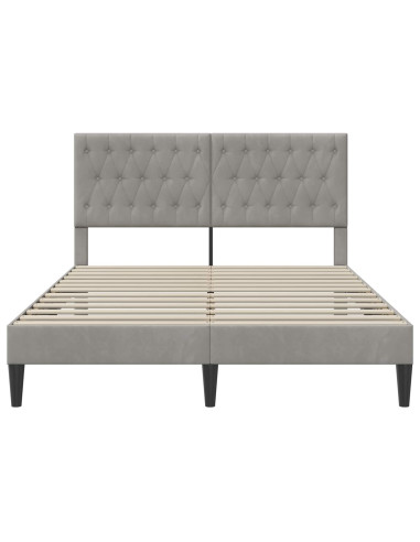 Struttura del letto Grigio Chiaro 140 x 190 cm Velluto