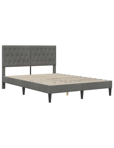 Struttura del letto Grigio Scuro 140 x 190 cm Velluto