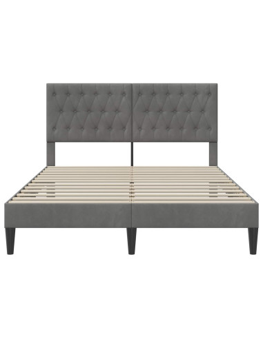 Struttura del letto Grigio Scuro 140 x 190 cm Velluto