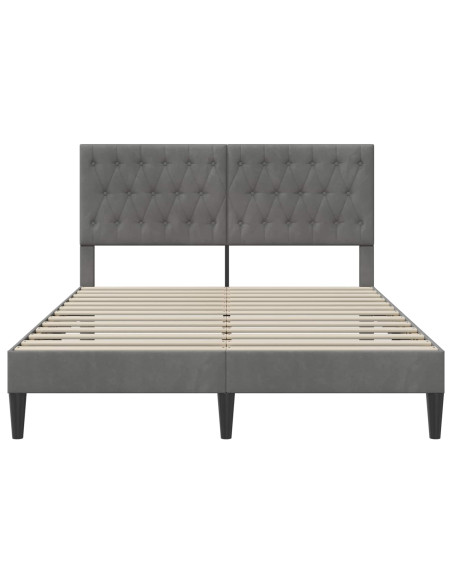 Struttura del letto Grigio Scuro 140 x 190 cm Velluto