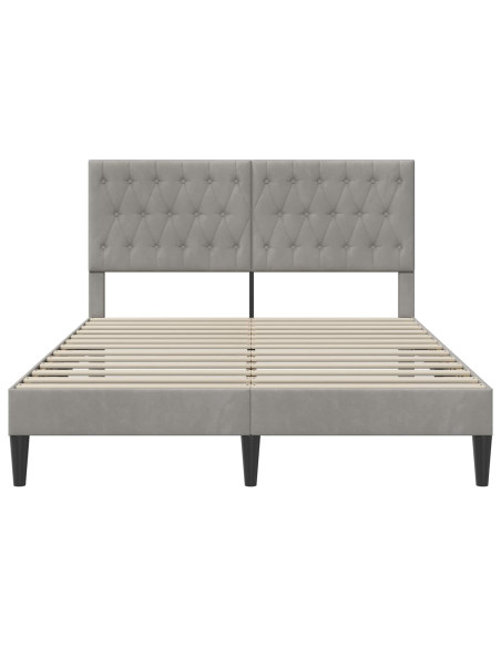 Struttura del letto Grigio Chiaro 140 x 200 cm Velluto