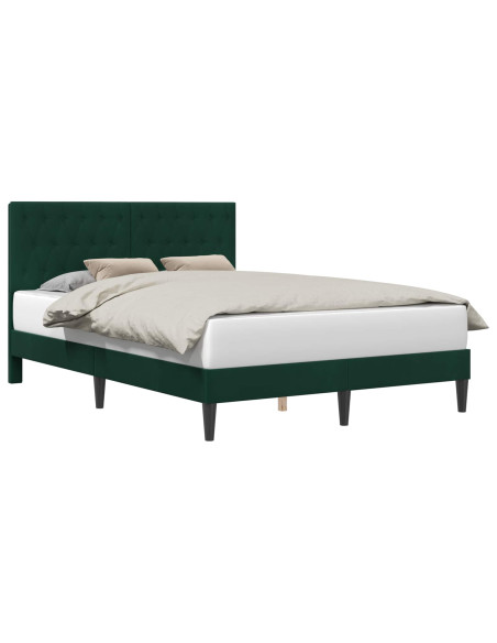 Struttura del letto Verde Scuro 140 x 200 cm Velluto