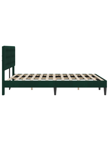 Struttura del letto Verde Scuro 140 x 200 cm Velluto