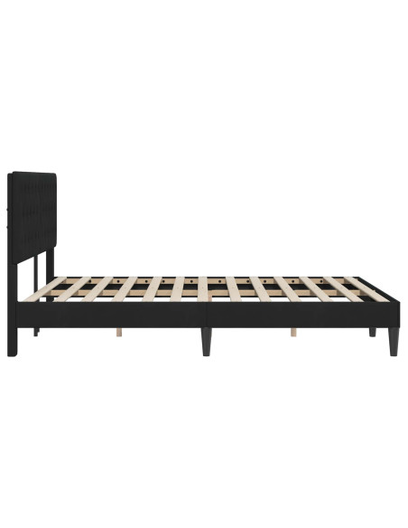 Struttura del letto con testiera Nero 140 x 200 cm Velluto