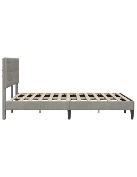 Struttura del letto Grigio Chiaro 160 x 200 cm Velluto