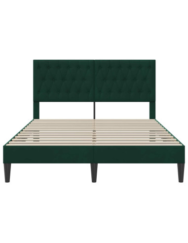 Struttura del letto Verde Scuro 160 x 200 cm Velluto